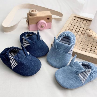 Denim Wolfie Mini Shoes in Indigo Blue - Image 2